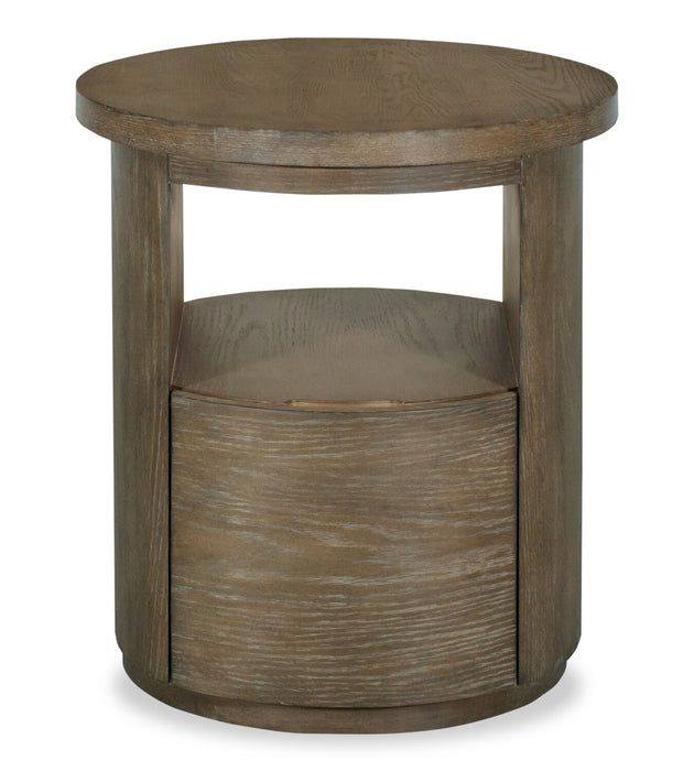 Eldon 22” Modern Round Solid Wood End Table with Storage - Porpoise