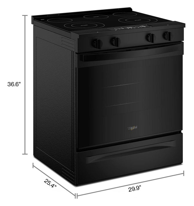 Whirlpool 30\" 5.3 Cu. Ft. Electric Smart Range with No Preheat Mode – Black - YWSES3330TB