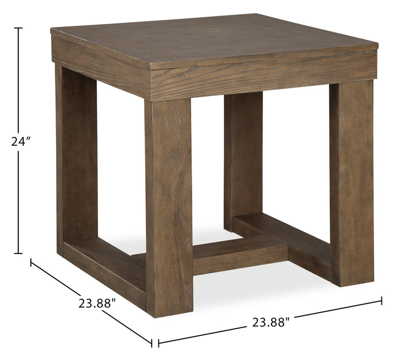 Jasper 24\" End Table - Grey Brown
