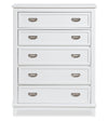Quinn Bedroom Chest of Drawers, 5-Drawer, 36.5\"W x 48.5\"H - White