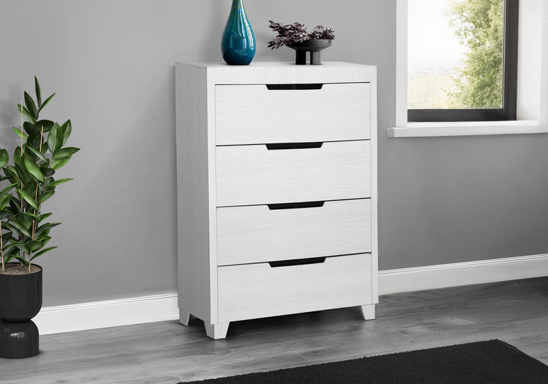 Elite Bedroom Chest of Drawers, 4-Drawer, 32\"W x 46\"H - White