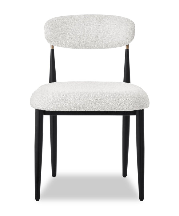 Kort & Co. Capri 7pc Dining Set with Table & 6 Chairs, Gold Accent, Pedestal Base, 72\"W - White