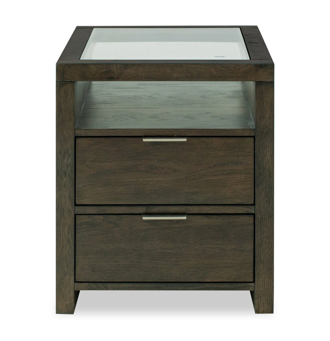 Hatfield 20” Modern Solid Wood End Table with Storage - Homestead Brown