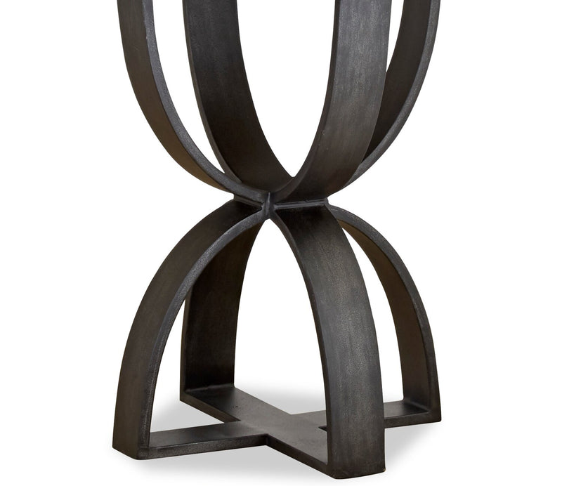 Brewer 20” Industrial Solid Wood Round End Table - Rustic Honey