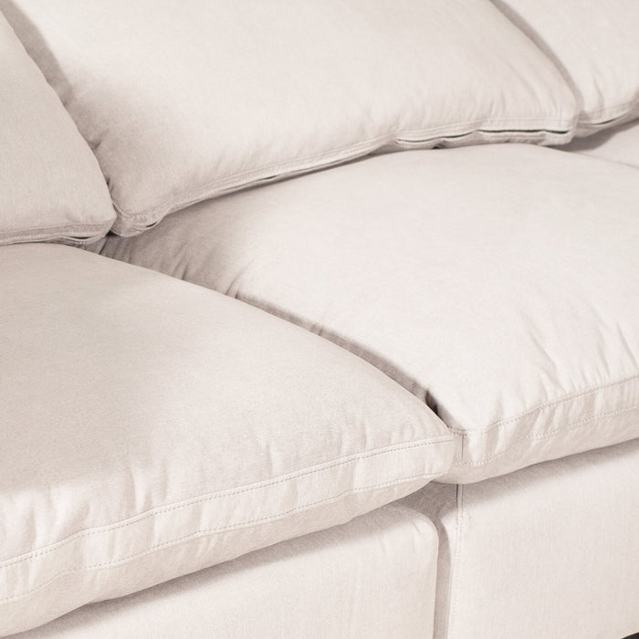 Eclipse Modular 8-Piece Linen-Look Fabric Sectional with Reversible Feather Down Cushions - Linen White