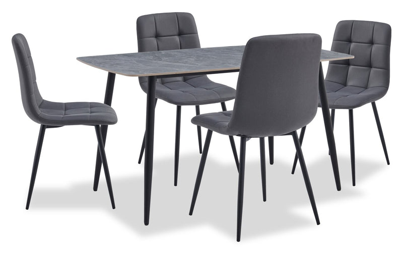 Arlo 5-Piece Dining Set - Charcoal