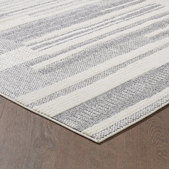 Rhodes Checkered Grey Area Rug - 5'3\" x 7'7\"