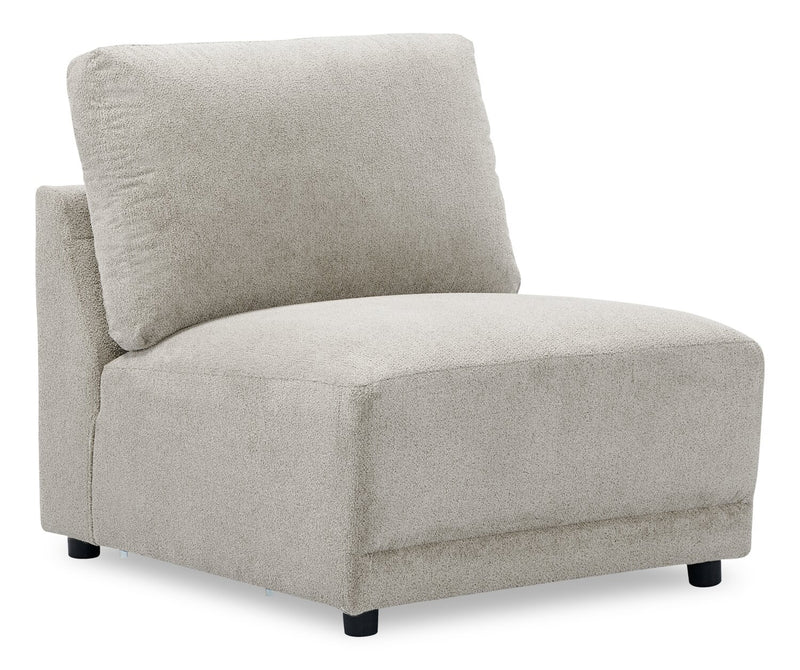 Voyage Modular Fabric Armless Chair with Removable Back Cushions – Beige