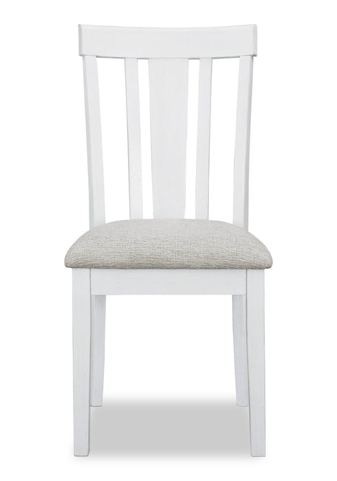 Brook 7pc Dining Set with Table & 6 Chairs, 42-54\"W Extension, Round - White/Brown