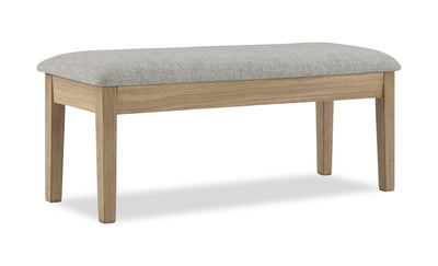 Cove Dining Bench with Cushion Fabric Seat, Lift Top Storage, 46"W - Natural/Grey | Banc de salle à manger Cove de 46 po (L) avec siège rembourré en tissu et rangement à dessus relevable - naturel et gris