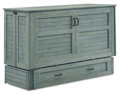Parker Cabinet Bed with Memory Foam Mattress, Blue - Queen Size | Armoire-lit Parker avec matelas en mousse à mémoire de forme, bleue - format grand lit