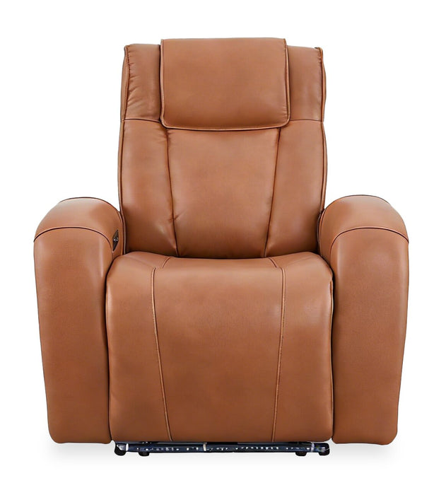 Shaquille O’Neal Home Titan 42\" Genuine Leather Power Reclining Chair with Shaq-o-pedic Comfort – Earth 
