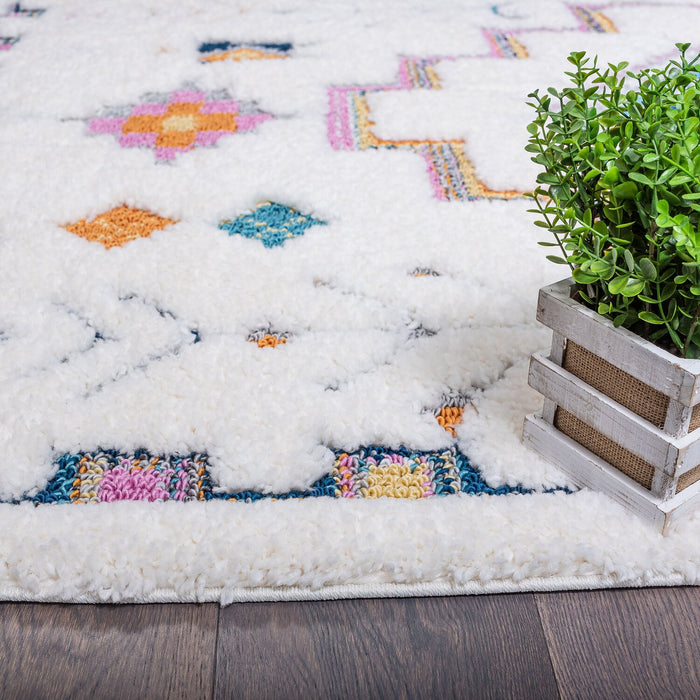 Ellis Multi-Colour Geometric Shag Area Rug - 7'11\" x 10'10\"