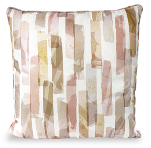 Indoor/Outdoor Striped Accent Pillow - Pink and Taupe