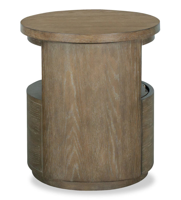 Eldon 22” Modern Round Solid Wood End Table with Storage - Porpoise