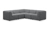 Natalia 5-Piece Fabric Sectional - Grey