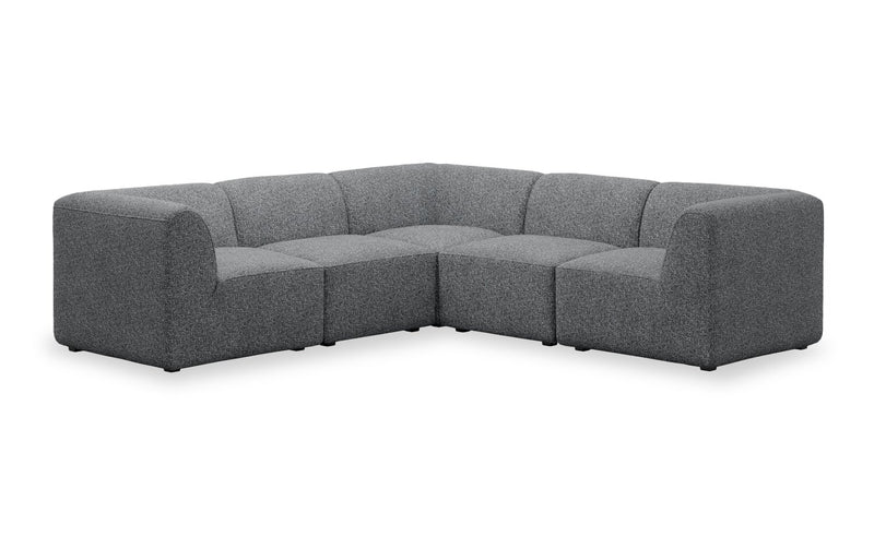 Natalia 5-Piece Fabric Sectional - Grey