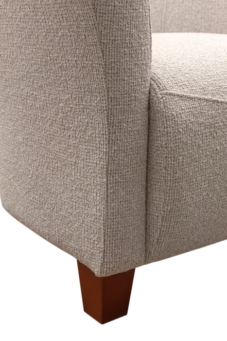 Ethan 31\" Linen-Look Fabric Tub-Style Accent Chair with Wood Legs – Linen 