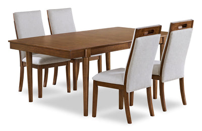 Ember 5pc Dining Set with Table & 4 Chairs, 74-92"W - Grey & Brown | Ensemble de salle à manger Ember 5 pièces avec table, 74 po à 92 po (L), et 4 chaises - gris et brun