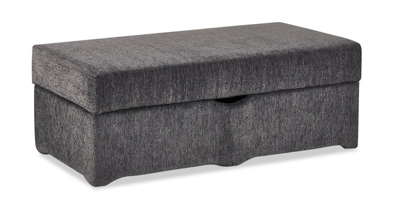 Made in Canada Morgan 48\" Chenille Fabric Storage Ottoman - Grey
