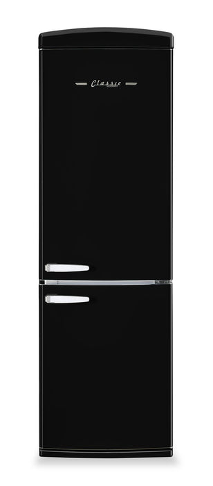 Classic Retro by Unique 24\" 12 Cu. Ft. Bottom-Freezer Refrigerator - Midnight Black - UGP-340L B AC