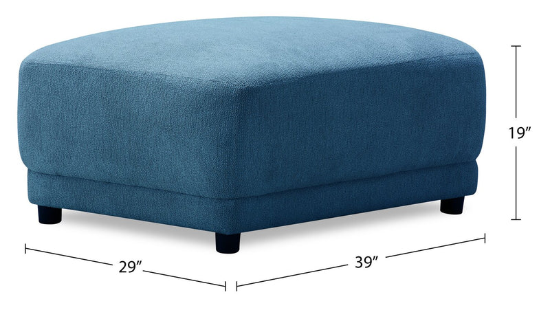 Voyage Modular Fabric Ottoman – Blue