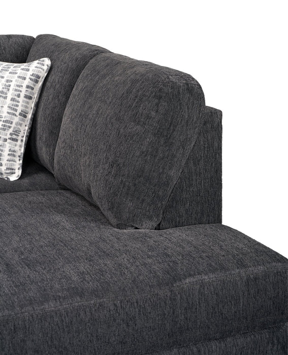 Made in Canada Morgan 2-Piece Right-Facing Chenille Fabric Sectional with Accent Pillows - Grey