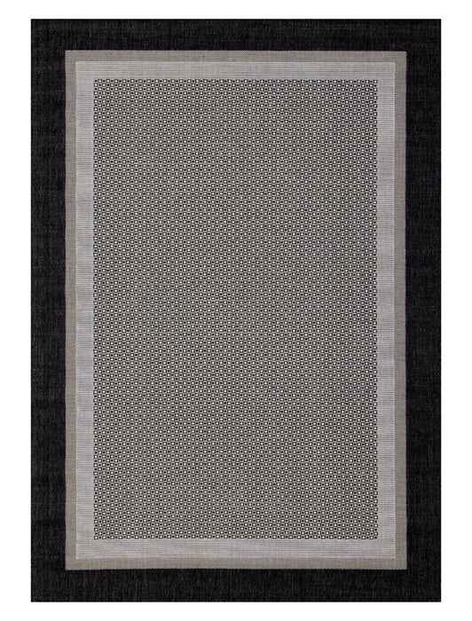 Milo 5'3\" x 7'7\" Flatweave Monochromatic Outdoor Rug – Grey 
