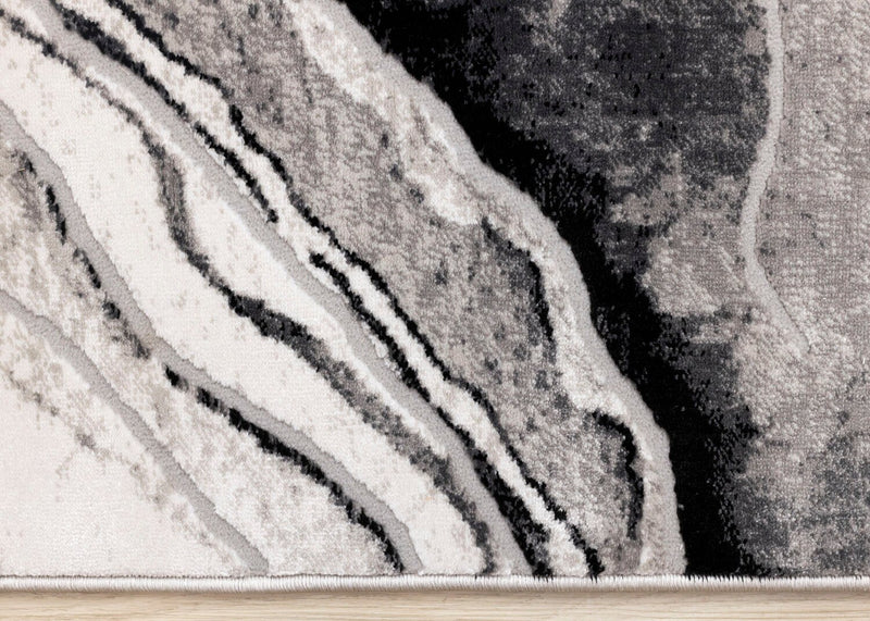 Plasma Black Grey Area Rug - 5'3\" x 7'7\"