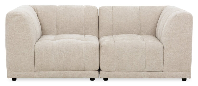 Oaklyn Modular 77\" Fabric Loveseat with Tufted Seat Cushions - Beige