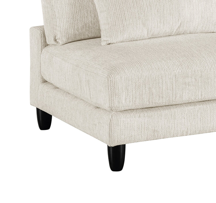 Lounge 5-Piece Chenille Modular Sectional with Ottoman – Beige 