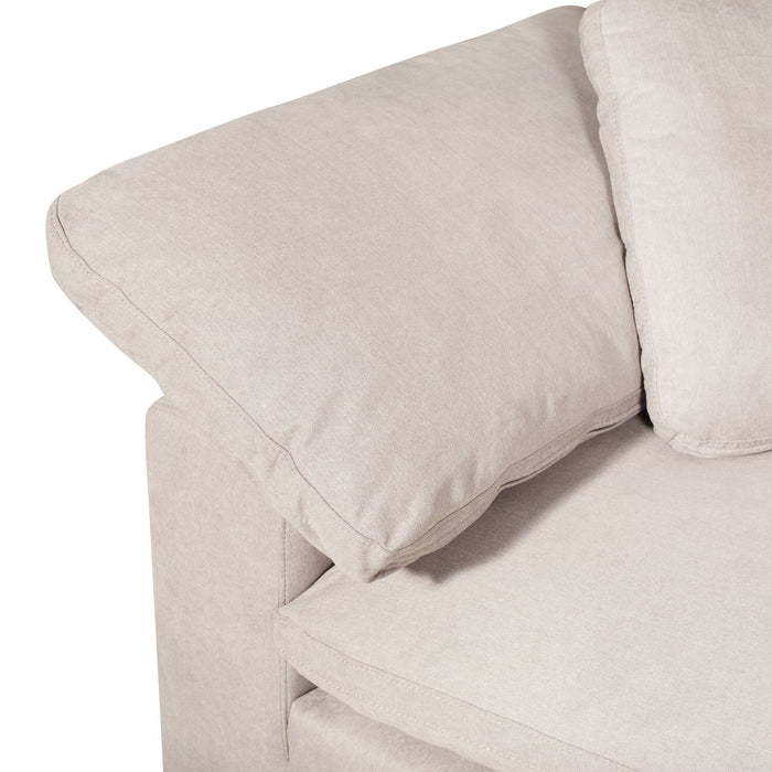 Eclipse Modular 8-Piece Linen-Look Fabric Sectional with Reversible Feather Down Cushions - Linen White