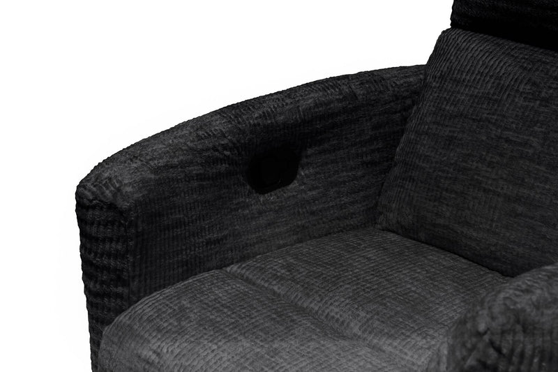 Remi 38\" Fabric Swivel Glider Reclining Chair – Charcoal