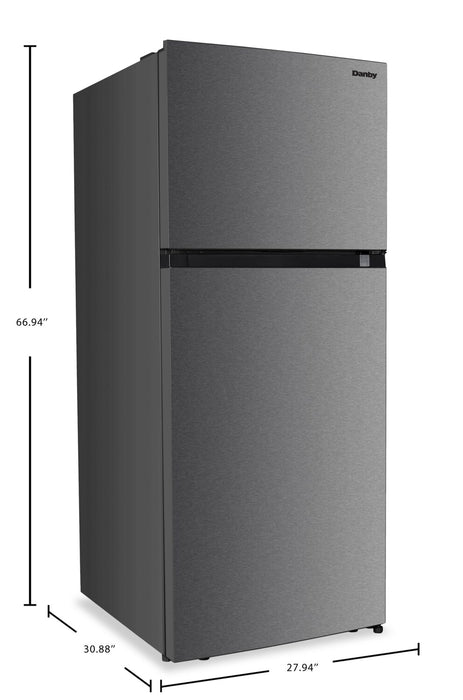 Danby 27” 18 Cu. Ft. Top Mount Refrigerator – Stainless Steel Look - DFF176B1SLDB