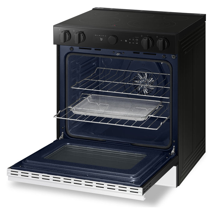 Samsung 6.3 Cu. Ft. Smart Electric Slide In Range with Oven Camera - White Glass - NSE6DB870012AC