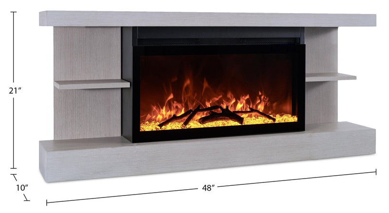 Canyon 48\" Electric Fireplace with Wall-Mount Mantel - Grey