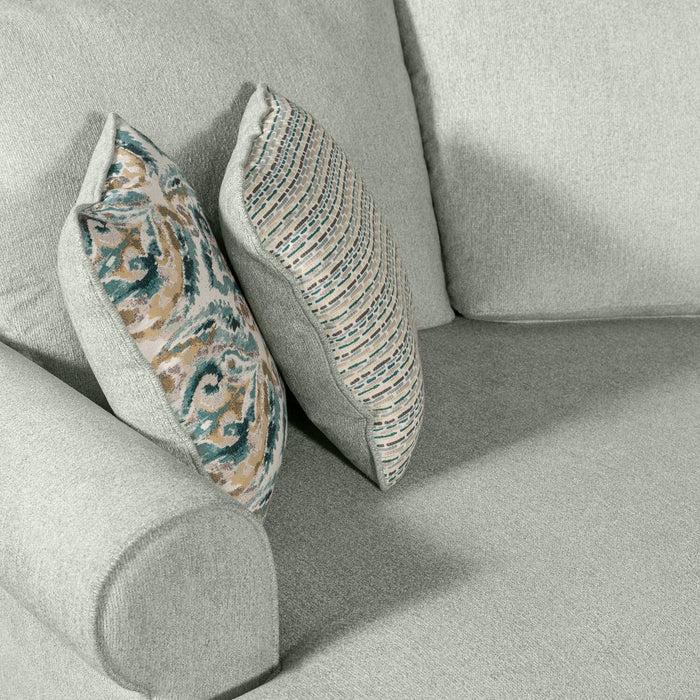 Scott Living Haven 3-Piece Left-Facing Chenille Fabric Cuddler Sleeper Sectional - Seafoam Blue