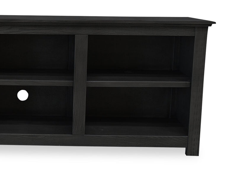 Stanley 70\" Pine TV Stand with Storage & Cable Management for TVs up to 80\"- Black