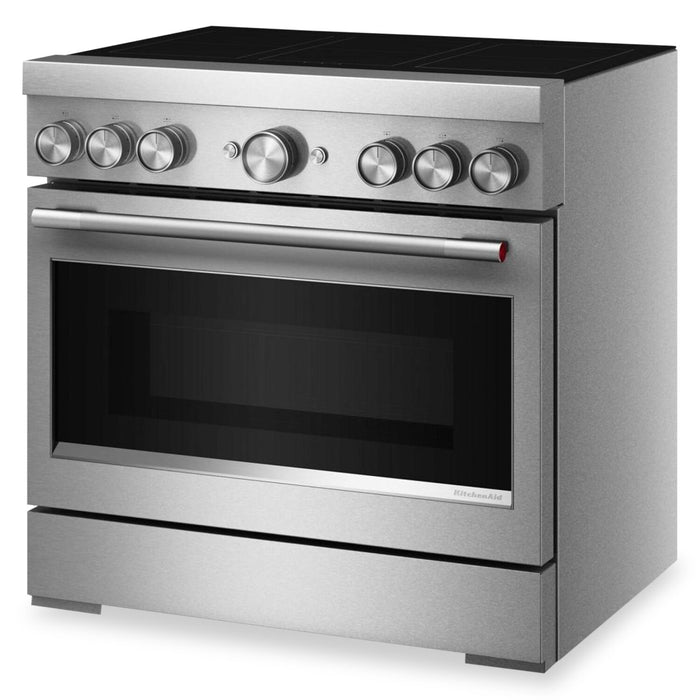 KitchenAid 36\" 5.1 Cu. Ft. Freestanding Induction Range with No Preheat Air Fry – Stainless Steel - KFIS936SSS