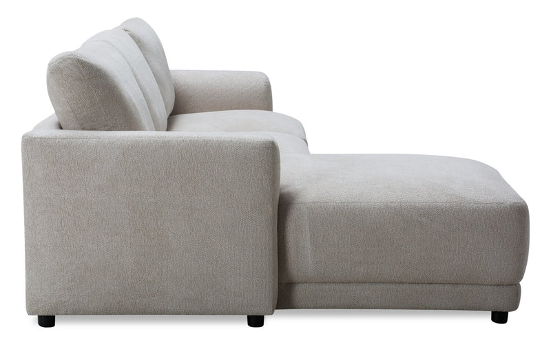 Voyage Modular 3-Piece Left-Facing Fabric Sectional with Removable Back Cushions – Beige