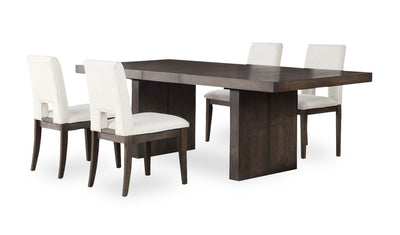 Zelda 5pc Dining Set with Table & 4 Chairs, 78-96"W - White & Espresso Brown | Ensemble de salle à manger Zelda 5 pièces avec table de 78 po à 96 po (L) et 4 chaises - blanc et brun espresso