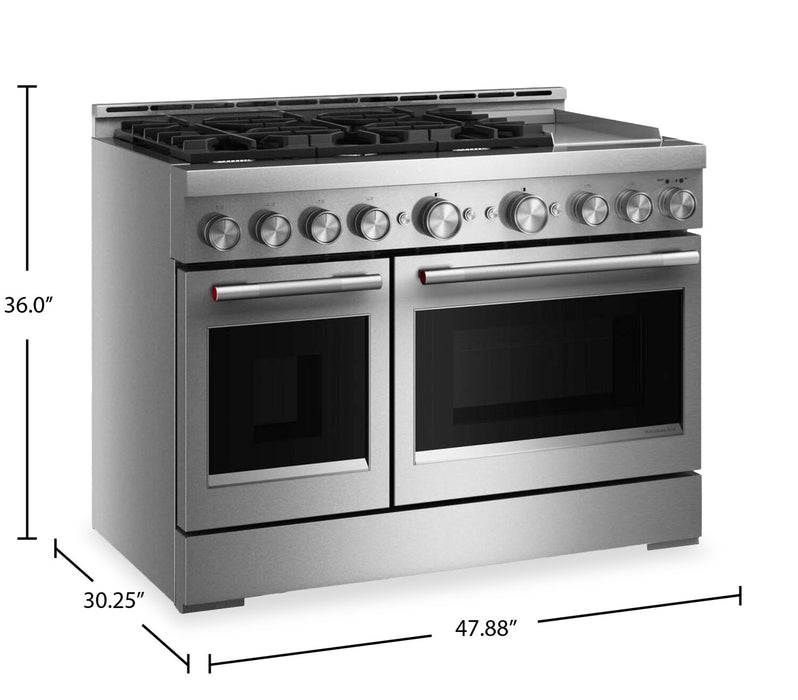KitchenAid 6.3 Cu. Ft. 6 Burner Commercial-Style Gas Range – Stainless Steel - KFGD948SSS