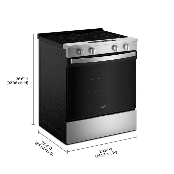 Whirlpool 30\" 5.3 Cu. Ft. Smart Electric Range with Air Cooking - Stainless Steel - YWSES4530TZ