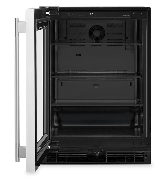 Kitchenaid 24\" 5.2 Cu. Ft. Undercounter Refrigerator with Glass Door - KURL324SSB