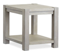 Clifford 22” Contemporary Solid Wood End Table with Shelf - Calico Grey 