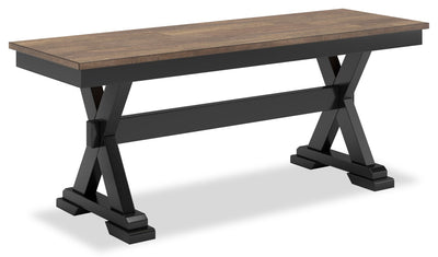 Raven Dining Bench, 48"W - Two-Tone Black & Brown | Banc de salle à manger Raven de 48 po (L) - deux teintes, noir et brun