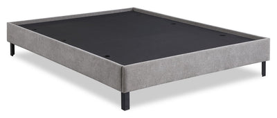 Amos Upholstered Platform Bed Base in Grey Fabric - King Size | Base de lit plateforme Amos rembourrée en tissu gris - format très grand lit