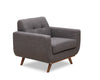 Freeman Linen-Look Fabric Chair - Charcoal 