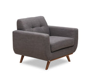 Freeman Linen-Look Fabric Chair - Charcoal  