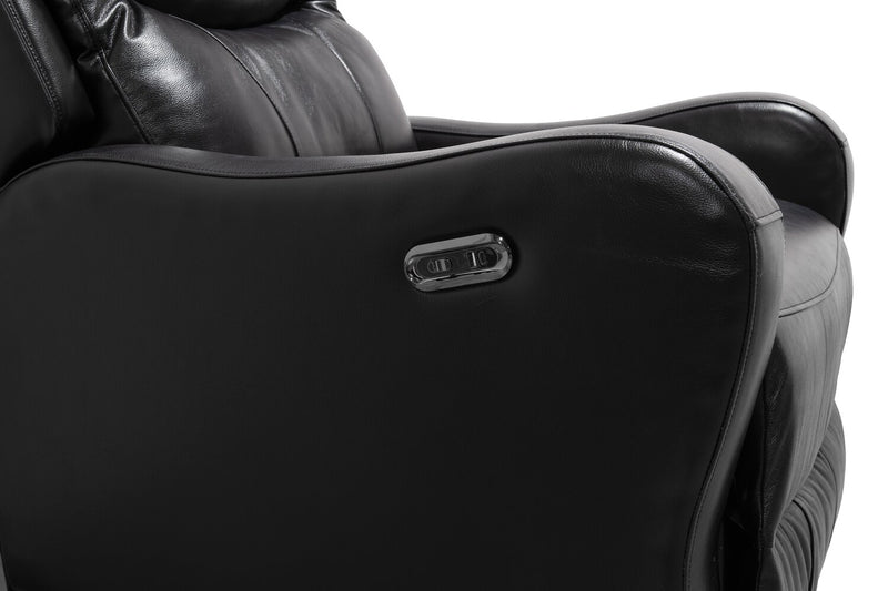 Elli 32\" Faux Leather Swivel Glider Power Reclining Chair – Black